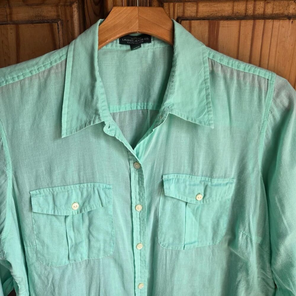 Lauren Ralph Lauren Women's Featherweight Green Shirt